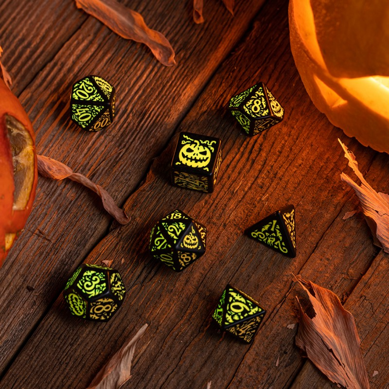 Halloween Pumpkin - Jack O'Lantern Dice Set 10