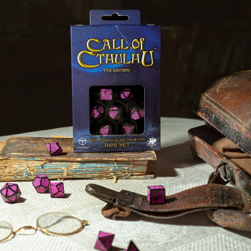 Call of Cthulhu 7th Edition Black & Magenta Dice Set 5