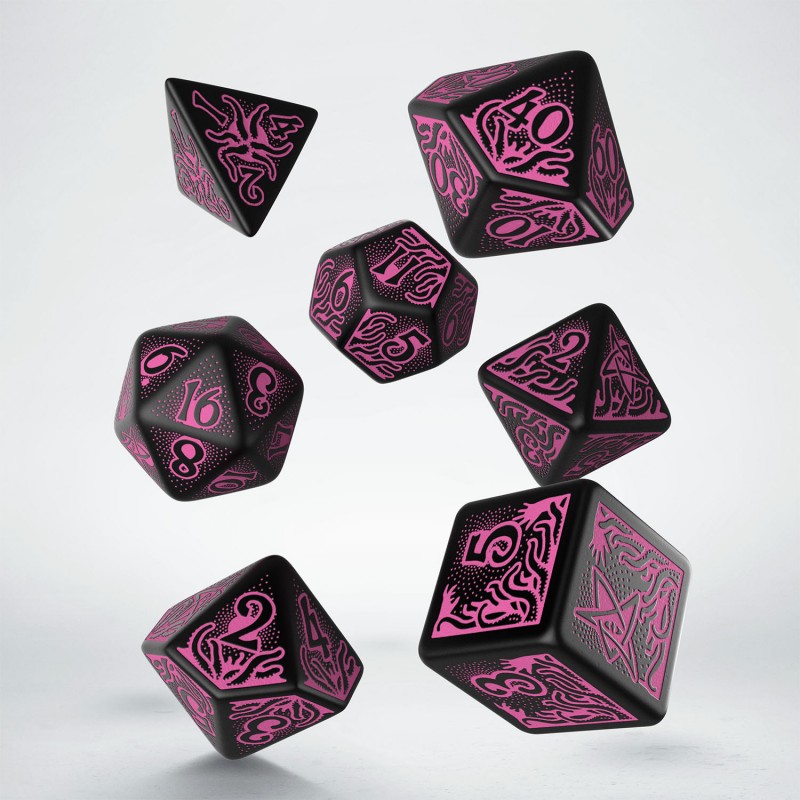 Call of Cthulhu 7th Edition Black & Magenta Dice Set 6