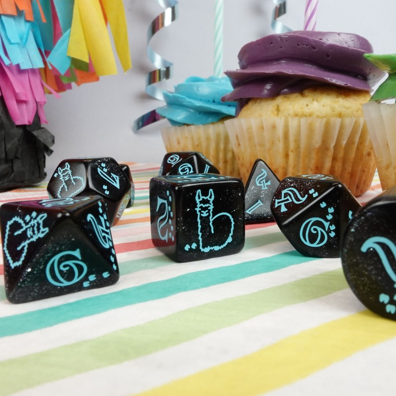 Q WORKSHOP 20 years: Llama Dice Set 2