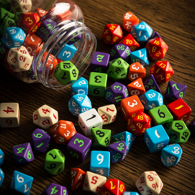 Round Jar of Classic RPG Dice (80) 3