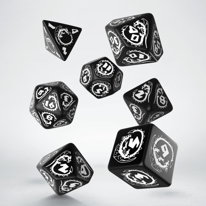 Dragons Black & white Dice Set (7) 2