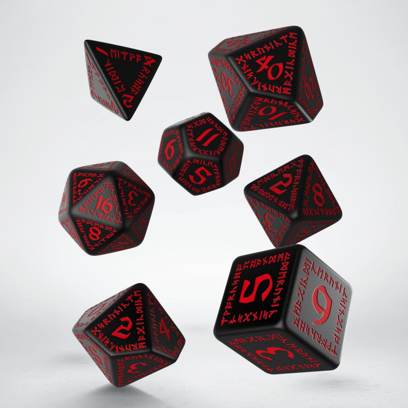 Runic Black & red Dice Set (7) 2