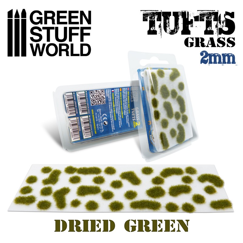 Grass TUFTS - 2mm self-adhesive - DRY GREEN 1