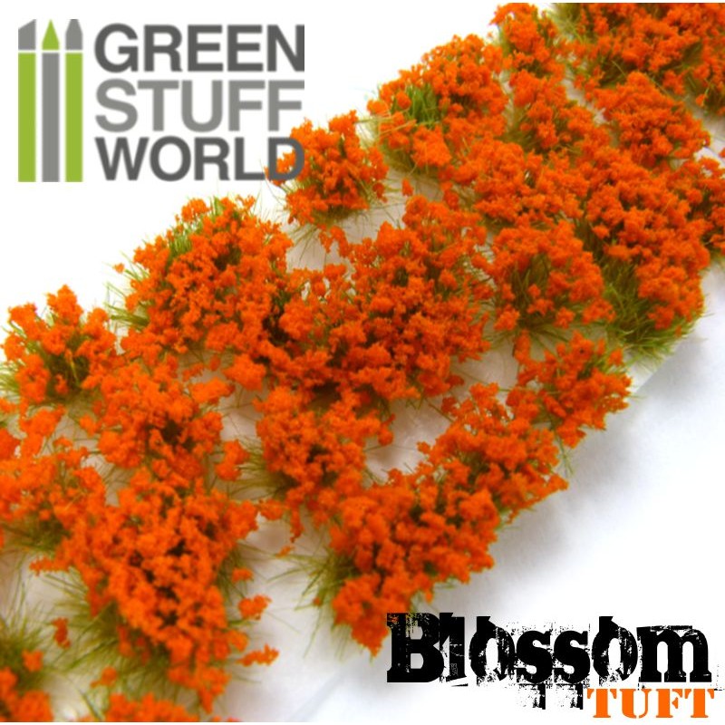 Blossom TUFTS - 6mm self-adhesive - ORANGE Flowers 2