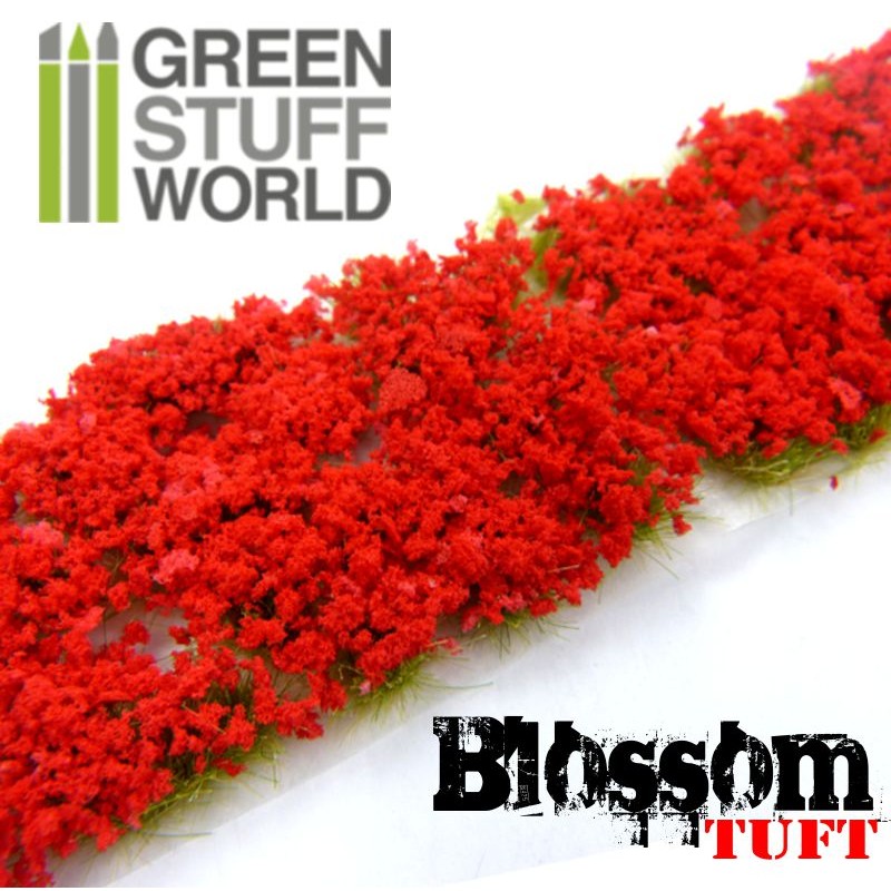 Blossom TUFTS - 6mm self-adhesive - RED Flowers 2