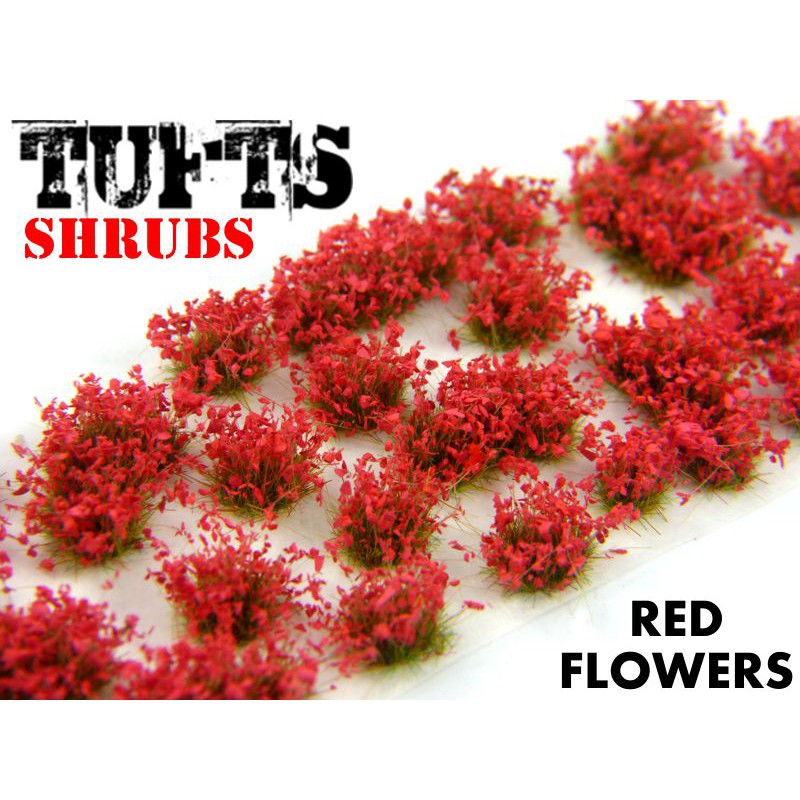 Shrubs TUFTS - 6mm self-adhesive - RED Flowers 2