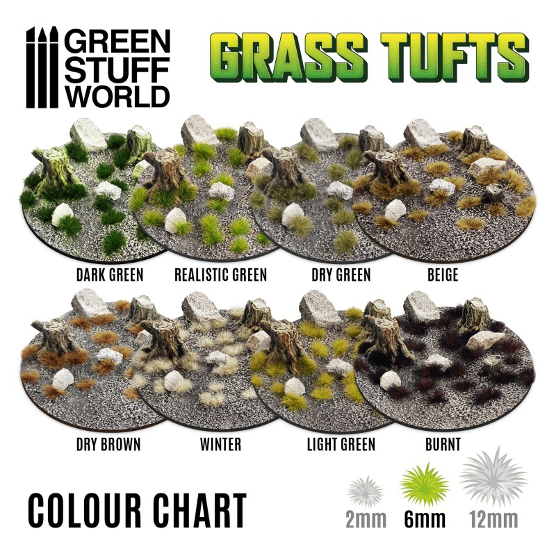 Grass TUFTS - 6mm self-adhesive - BURNT 2
