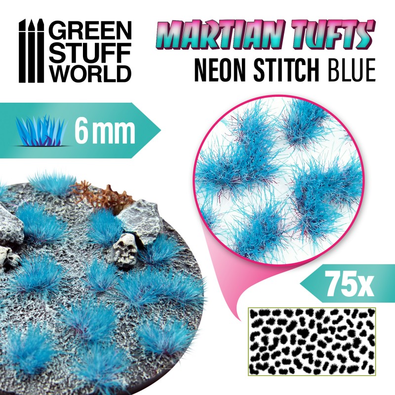 Martian Fluor Tufts - NEON STITCH BLUE 1