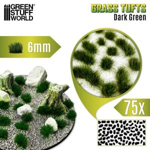Static Grass Tufts 6 mm - Dark Green 1