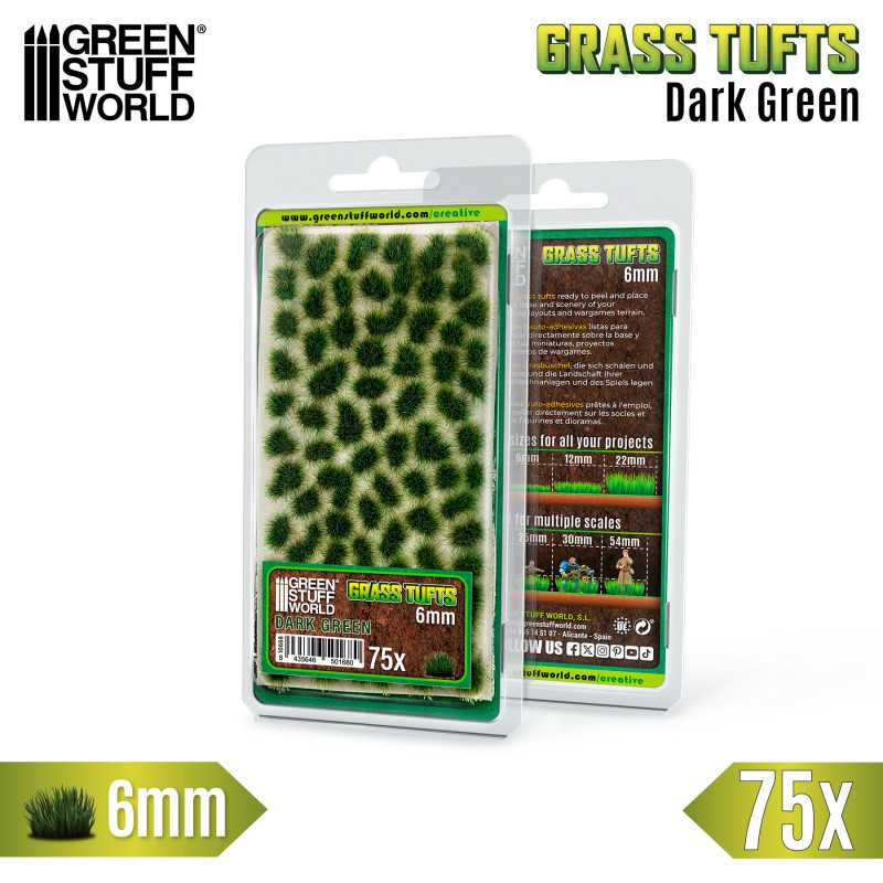 Static Grass Tufts 6 mm - Dark Green 2