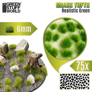 Static Grass Tufts 6mm - Realistic Green 1