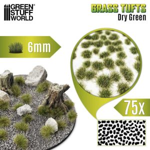 Static Grass Tufts 6mm - Dry Green 1