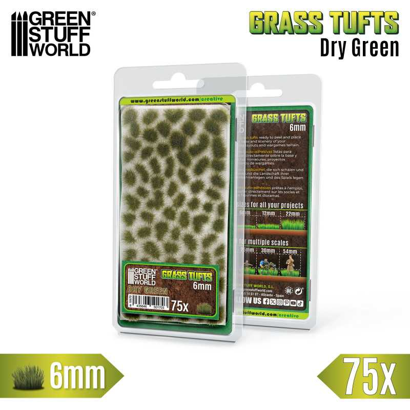 Static Grass Tufts 6mm - Dry Green 2