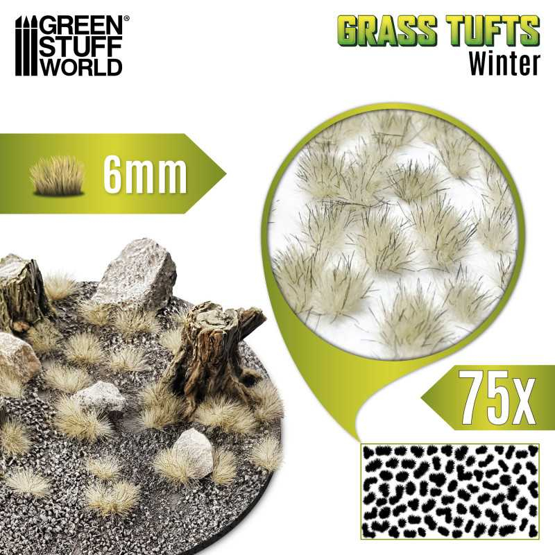 Static Grass Tufts 6mm - Winter White 1