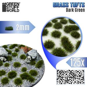 Static Grass Tufts 12mm - Dark Green 1