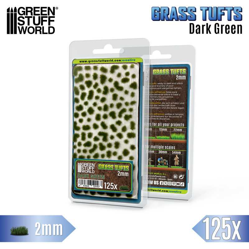 Static Grass Tufts 12mm - Dark Green 2