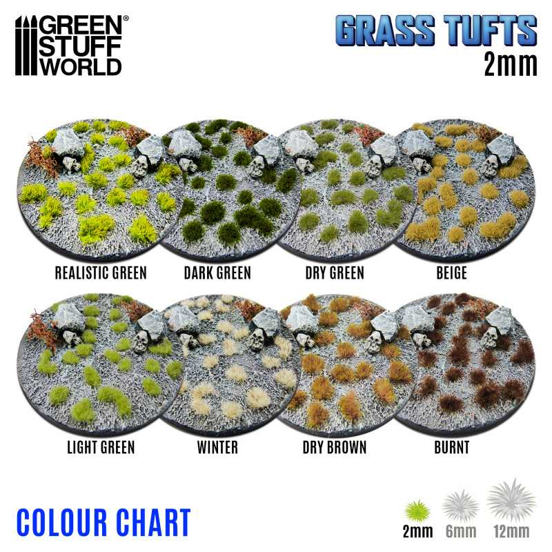 Static Grass Tufts 12mm - Dark Green 3