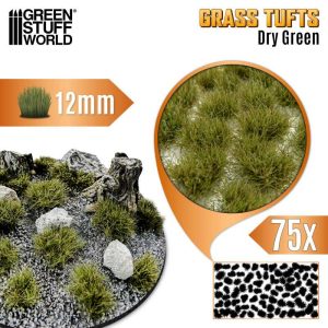Static Grass Tufts 12mm - Dry Green 1