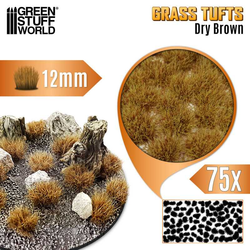 Static Grass Tufts 12mm - Dry Brown 1
