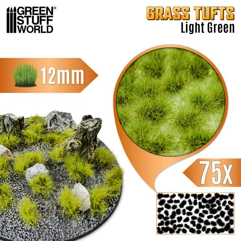 Static Grass Tufts 12mm - Light Green 1