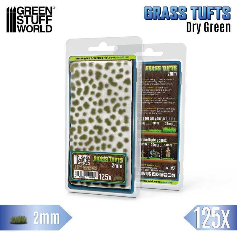Static Grass Tufts 2mm - Dry Green 2