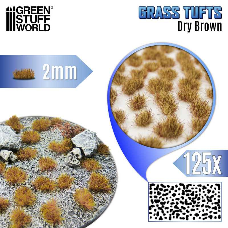 Static Grass Tufts 2mm - Dry Brown 1
