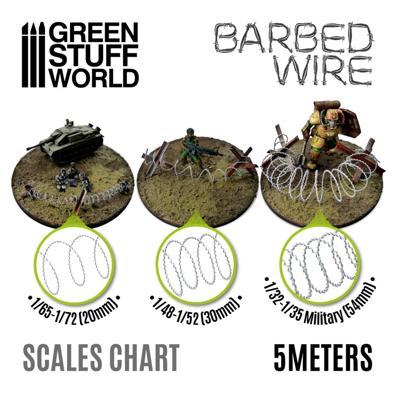 Simulated BARBED WIRE - 1/48-1/52 (30mm) 2