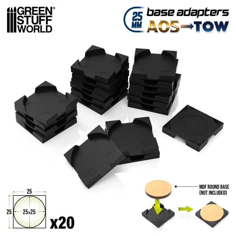 Round to Square Base Adapter 25mm 1
