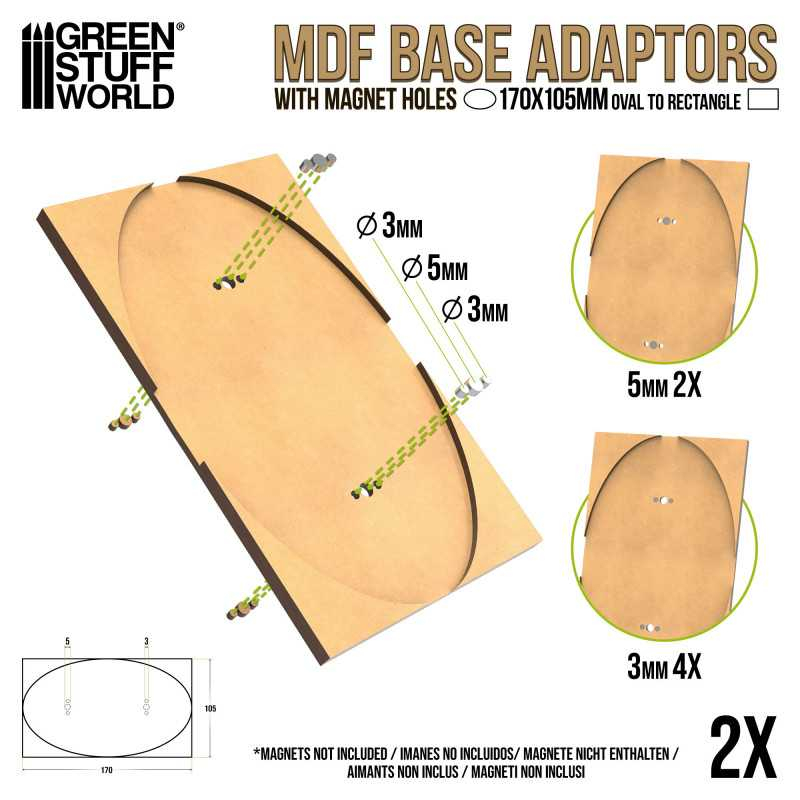 MDF Base Adapter - Oval 170x105mm to Rectangular 2