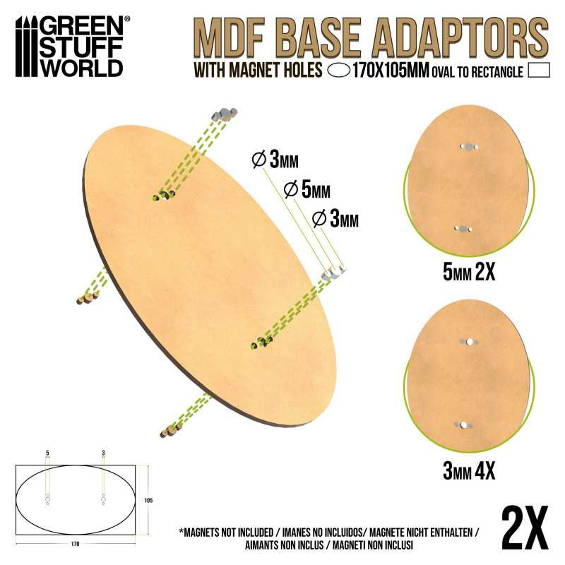 MDF Base Adapter - Oval 170x105mm to Rectangular 3