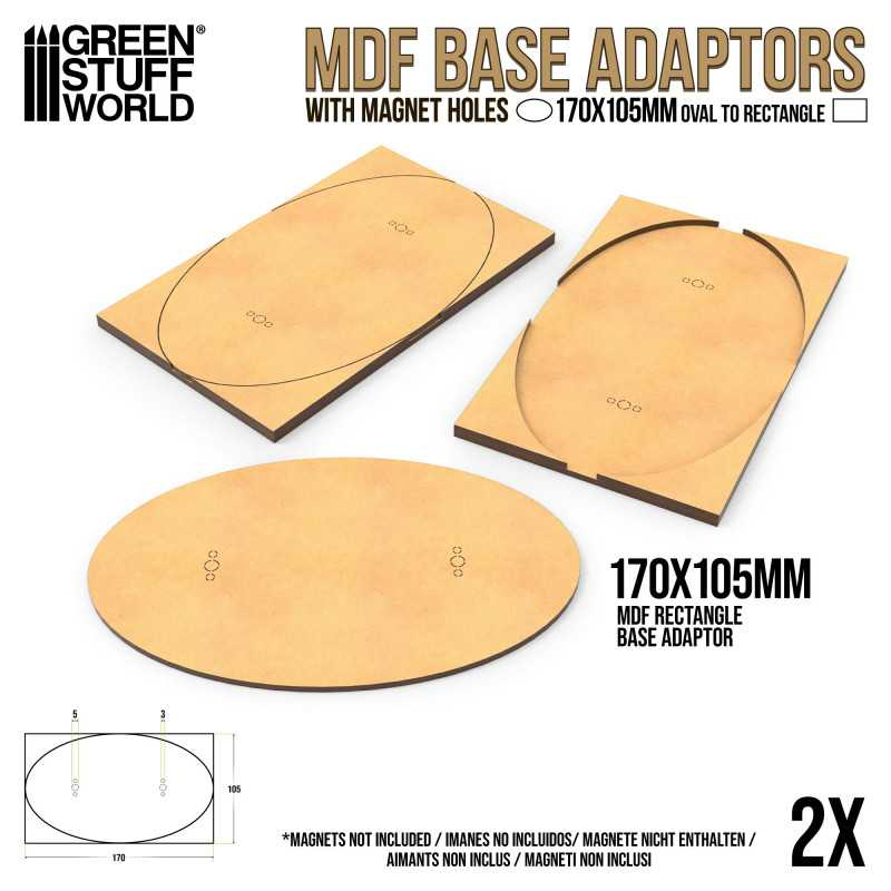 MDF Base Adapter - Oval 170x105mm to Rectangular 4