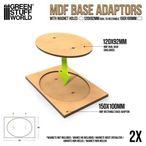 MDF Base adapter - Oval 120x92mm to Rectangular 150x100mm 1