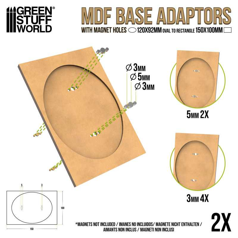 MDF Base adapter - Oval 120x92mm to Rectangular 150x100mm 2