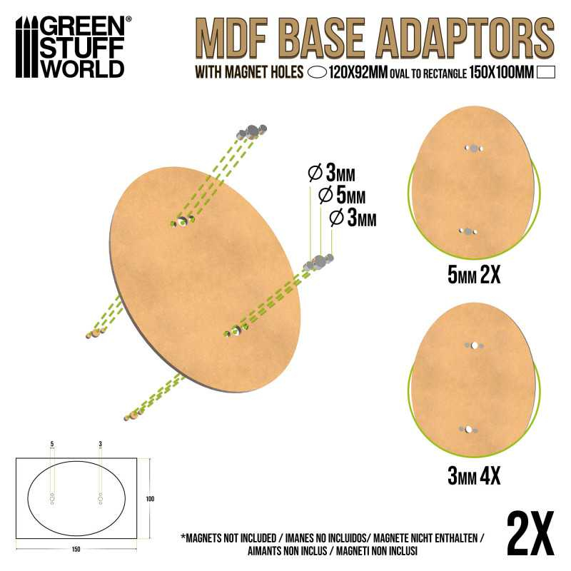 MDF Base adapter - Oval 120x92mm to Rectangular 150x100mm 3
