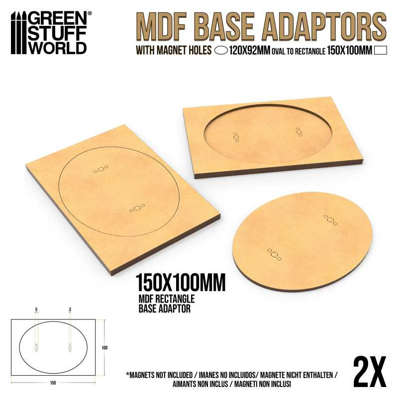 MDF Base adapter - Oval 120x92mm to Rectangular 150x100mm 4
