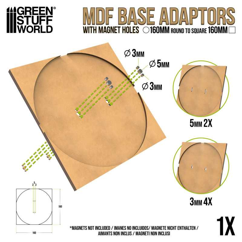 MDF Base adapter - Round 160mm to Square 2
