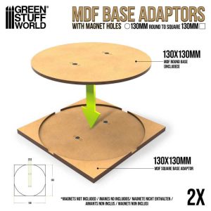 MDF Base adapter - Round 130mm to Square 1