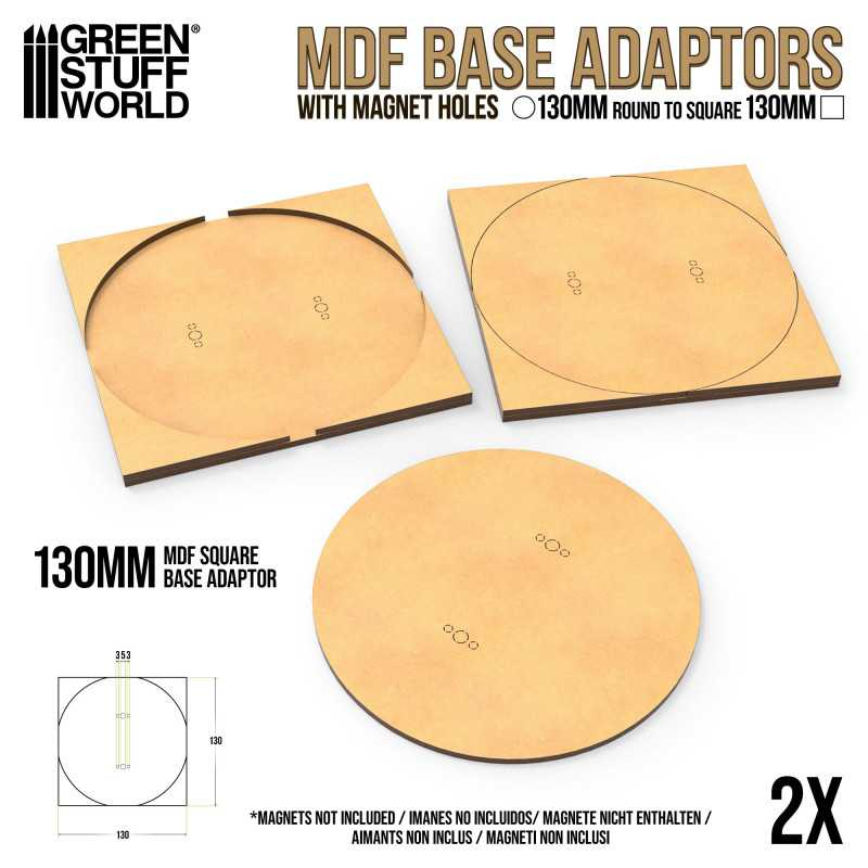 MDF Base adapter - Round 130mm to Square 4
