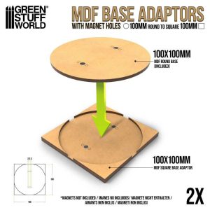 MDF Base adapter - Round 100mm to Square 1