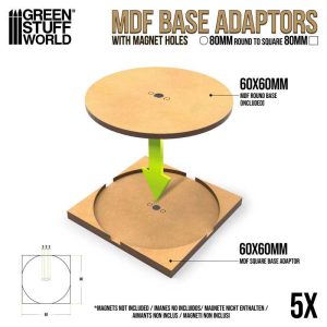 MDF Base adapter - Round 80mm to Square 1