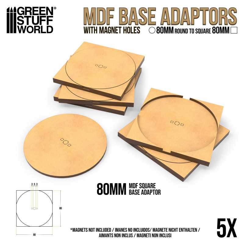 MDF Base adapter - Round 80mm to Square 4