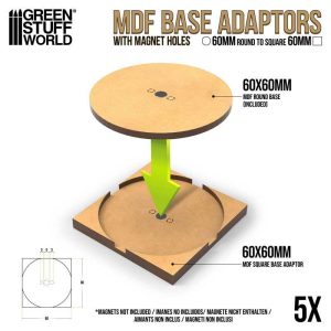 MDF Base adapter - Round 60mm to Square 1