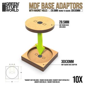 MDF Base adapter - Round 28.5mm to Square 30x30mm 1