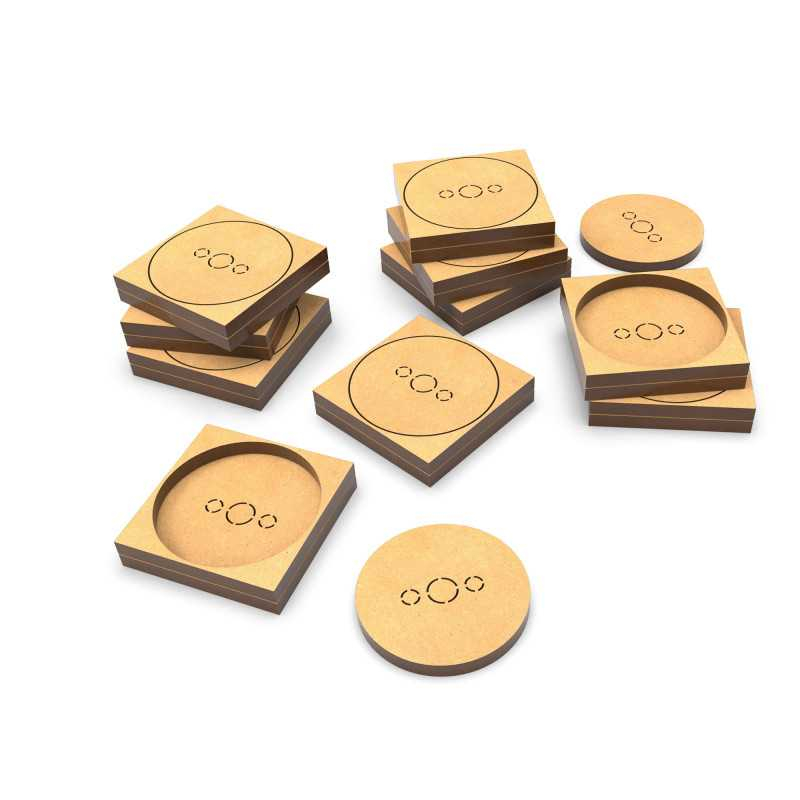 MDF Base adapter - Round 28.5mm to Square 30x30mm 5