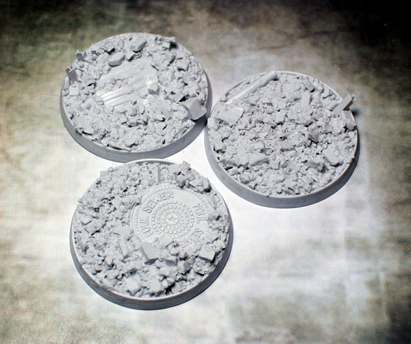Bevelled Edge: 50mm Urban Rubble Bases 1