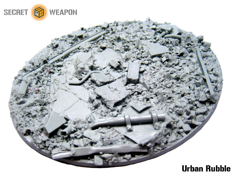 Bevelled Edge: Oval 95x120mm Urban Rubble Base 1