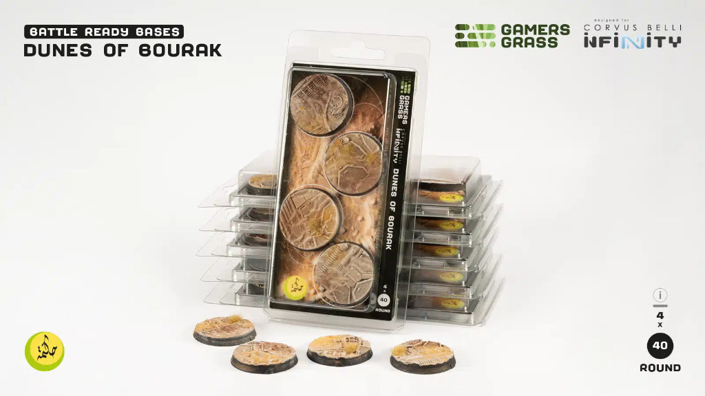Battle Ready: Dunes of Bourak Bases, Round 40mm (x4) 4