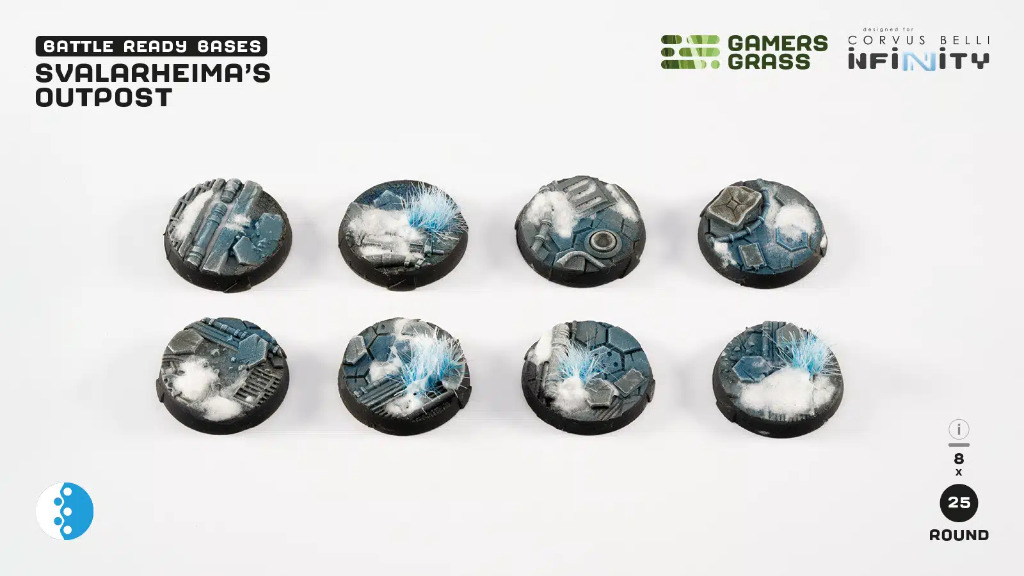 Battle Ready: Svalarheima's Outpost Bases, Round 25mm (x8) 1
