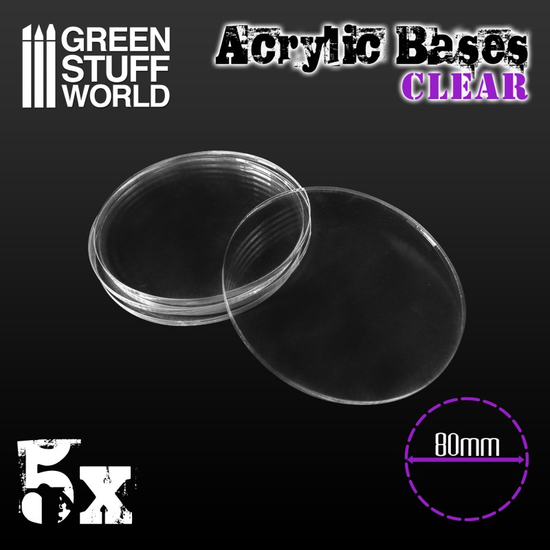 Acrylic Bases - Round 80 mm CLEAR 1